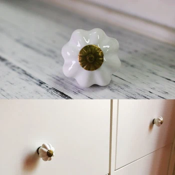 

Small Cute Children Room Pumpkin shape Door Cabinets Knob Handles Ceramic Furniture Dresser pulls Cupboard Drawer Knob dia 25mm