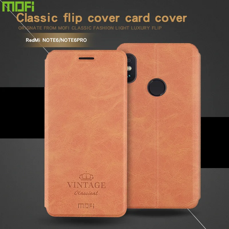 

Original Mofi For Xiaomi Redmi Note 6 Pro Luxury PU Flip Leather Cover Case Redmi Note 6 Pro with card slot and Stand Function