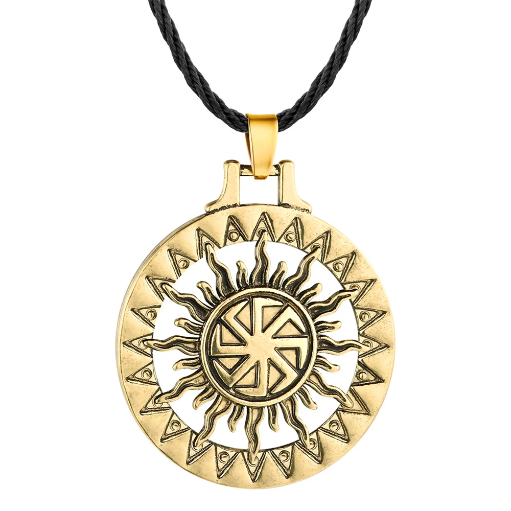 Мужское ожерелье с кулоном викинга Коловрат солнце символ славянское колесо нордический амулет ручной работы языческий Солнечный талисман для женщин лучший подарок