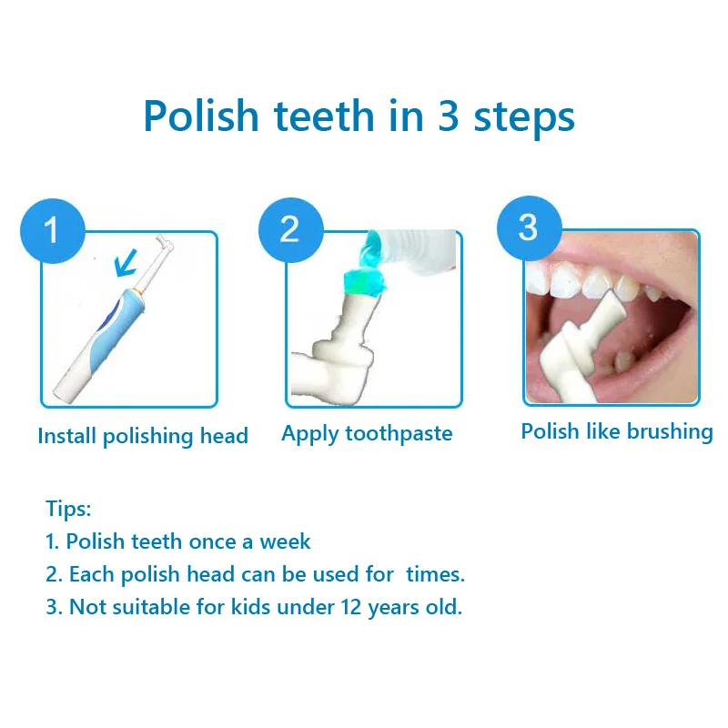Electric Toothbrush Polishing Head for Oral B Electric Toothbrush Teeth Whitening Remove Teeth Stain 2 Pc/Pack Adult Oral Care 3