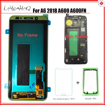 

For samsung A6 touch screen with Frame For Samsung Galaxy A6 2018 A600 A600F A600FN LCD Display Touch Screen Digitizer Assembly