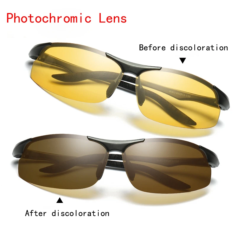 Aluminum Men/'s Polarized Photochromic Sunglasses Transition Lens Driving Glasses