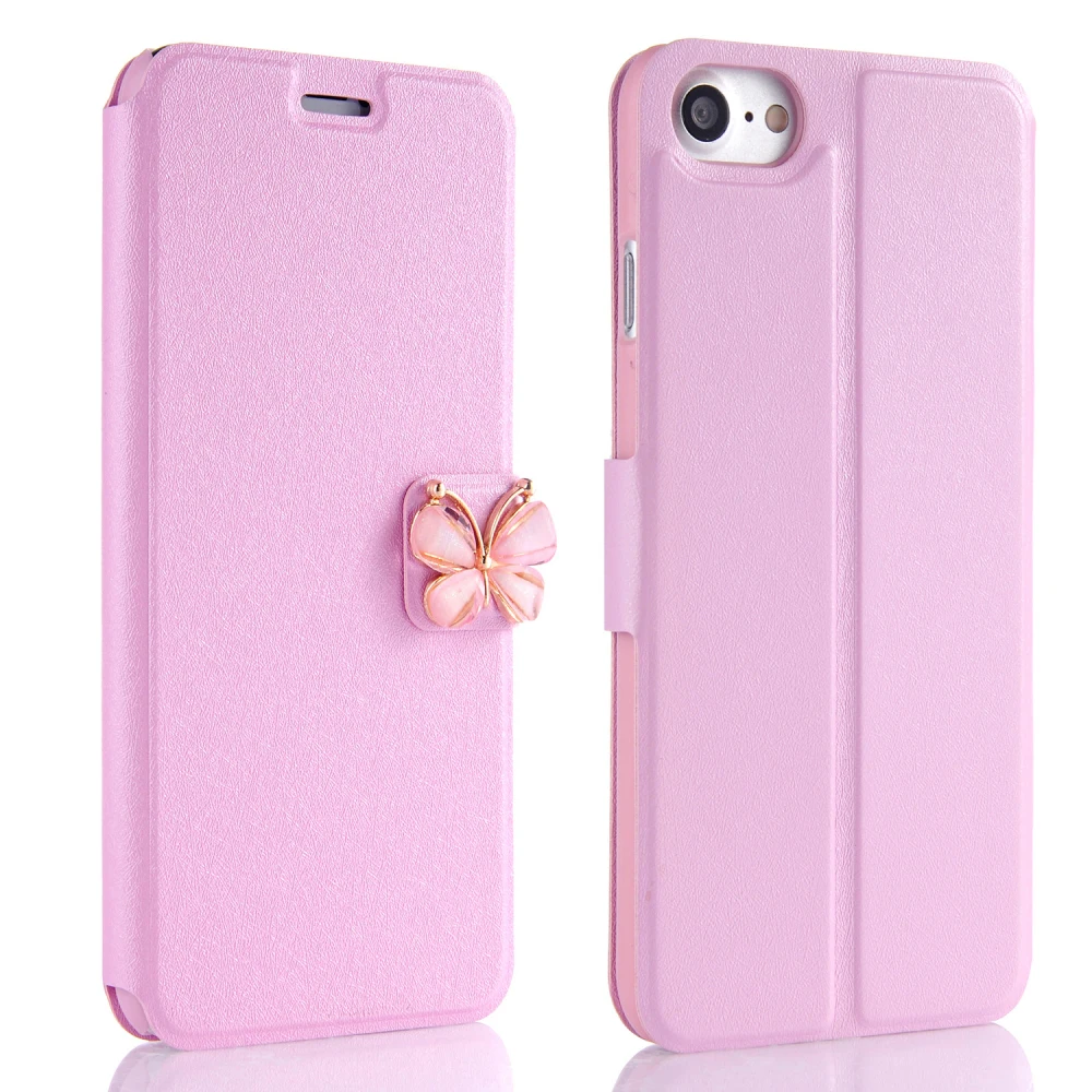 Luxury Leather Wallet Stand Flip For iPhone 8 7 6 6s Plus X 10 SE 5 5s Case Fashion Bling Diamond Butterfly bow knot Cover | Мобильные