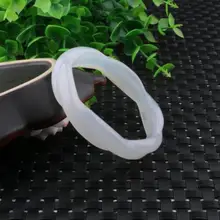 Beautiful Fashion 100%Natural Primary White Agate Chalcedony Bracelet 56-62mm