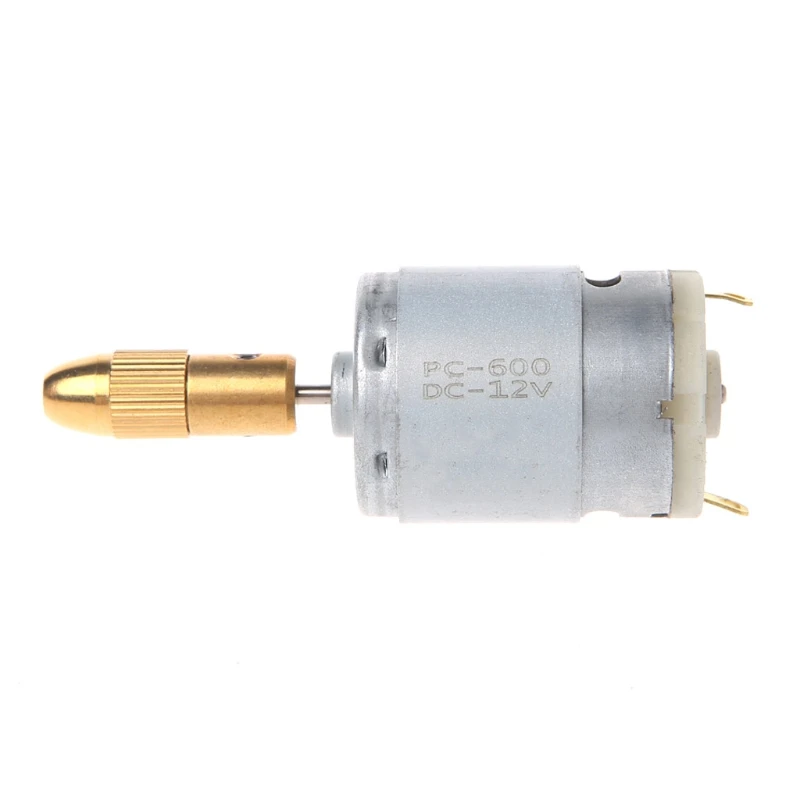 Mini Electric Hand Drill Small 12V Motor + 0.8-1.5mm Twist Drill Bit Rotary Tool