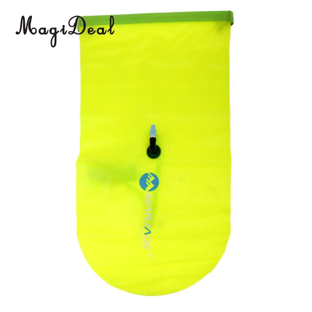  High Visibility Inflatable Swim Buoy Roll Top Dry Storage Bag Open Water Swimming Kayak Canoe Tow Safety Float Equipment
