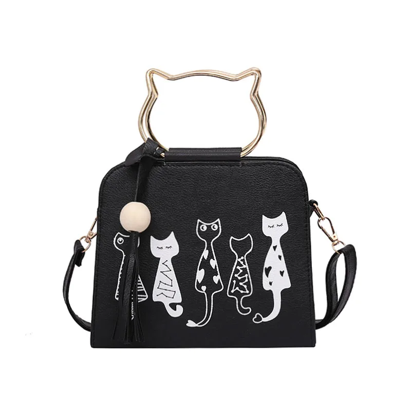 Fzmbai Модные женские PU китти сумки с принтом кота один Сумки на плечо|fashion shoulder