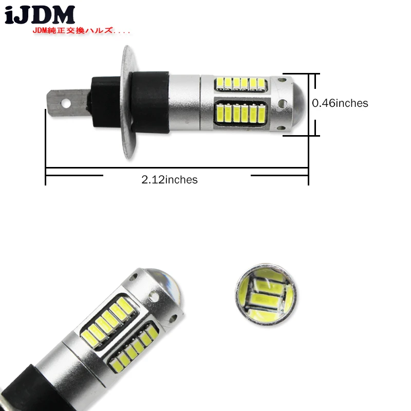 2 шт. Высокая Мощность 6000K белый 30-SMD 4014 H1 светодиодный Сменные лампы для автомобильных противотуманных фар, дневных ходовых огней, DRL ламп