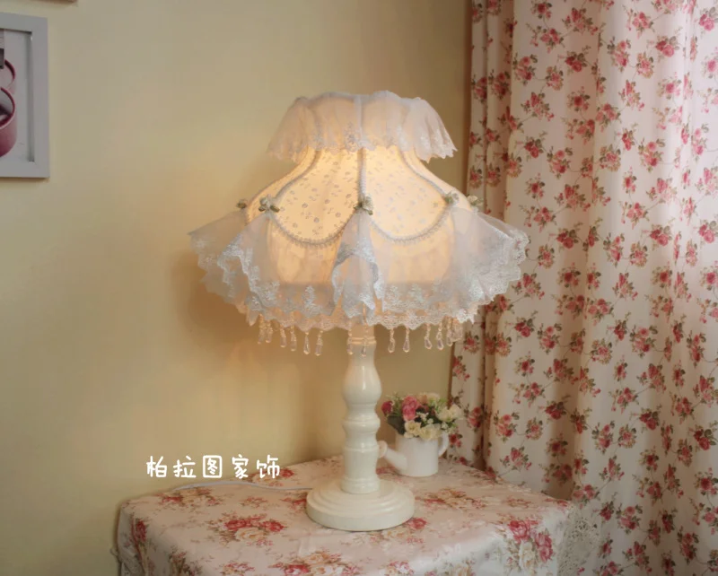 Корейская мебель, пасторальная кружевная лампа, прикроватная лампа, настольная лампа для гостиной