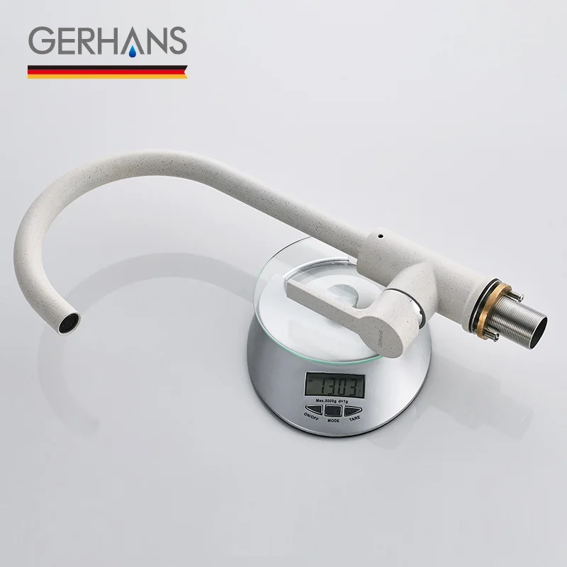 GERHANS Irismart высокий смеситель для кухни с высоким носиком белый кран бара