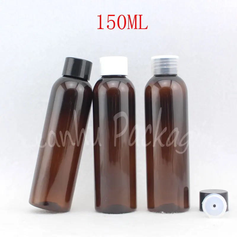 

150ML Brown Round Plastic Bottle , 150CC Shampoo / Lotion / Toner Sub-bottling , Empty Cosmetic Container ( 40 PC/Lot )