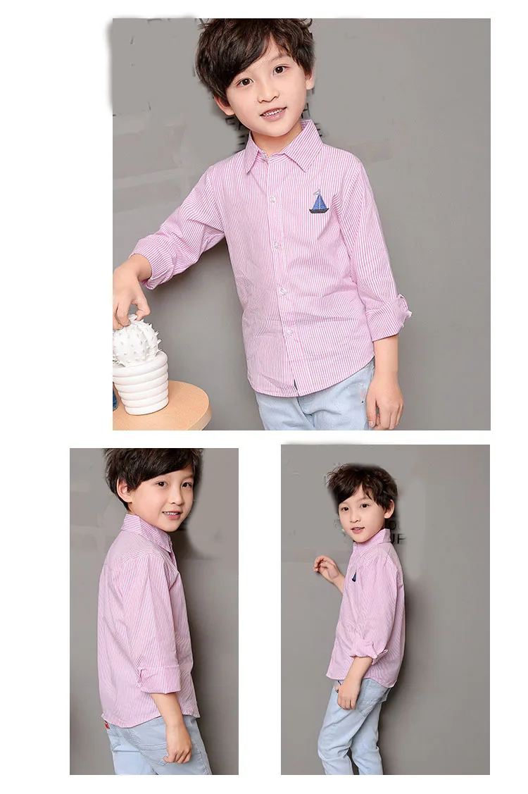 new 2018 spring children school striped shirts for baby boys tops clothing 10 11 12 years teenage boy kids cotton shirt blouses (16)