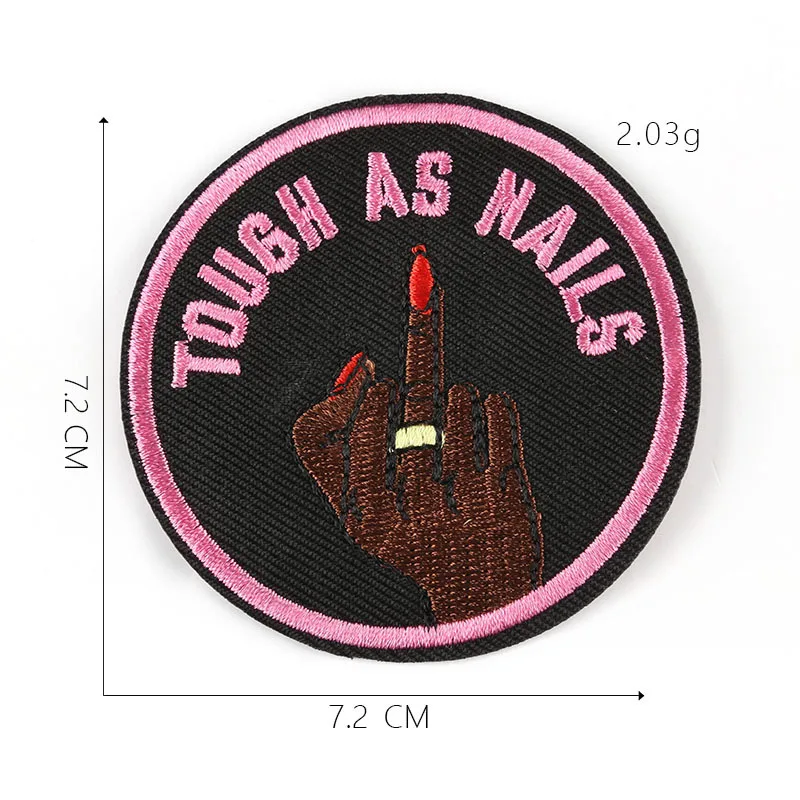 

Contempt Gesture Patches for Clothing Embroidered Appliques Iron on Badges Stripes Stickers on Clothes @G-302