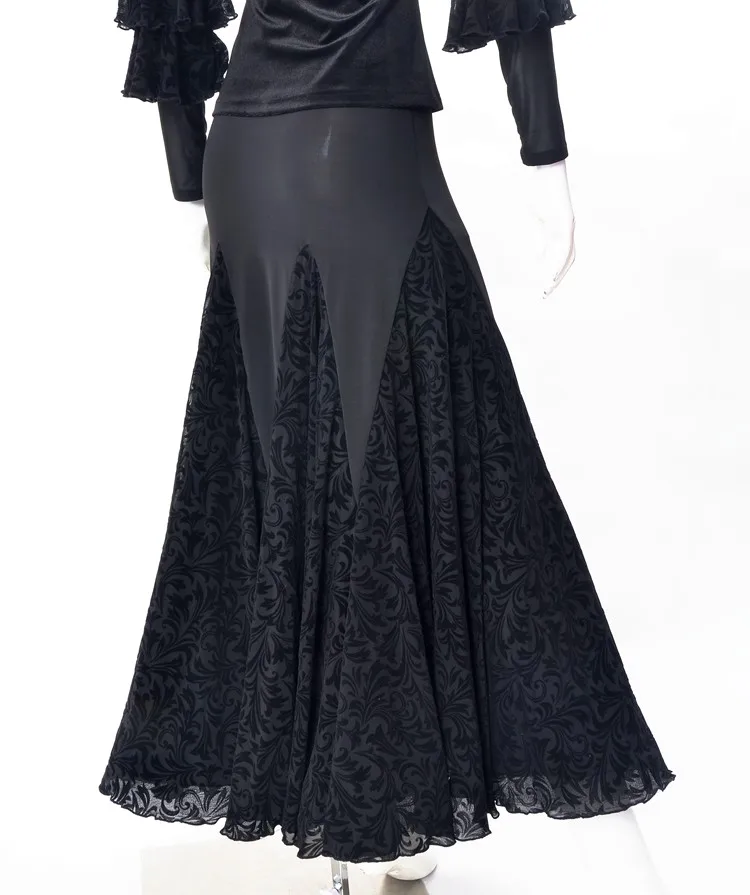 customize black Milk silk/velvet ballroom dance skirts woman waltz dress Standard ballroom