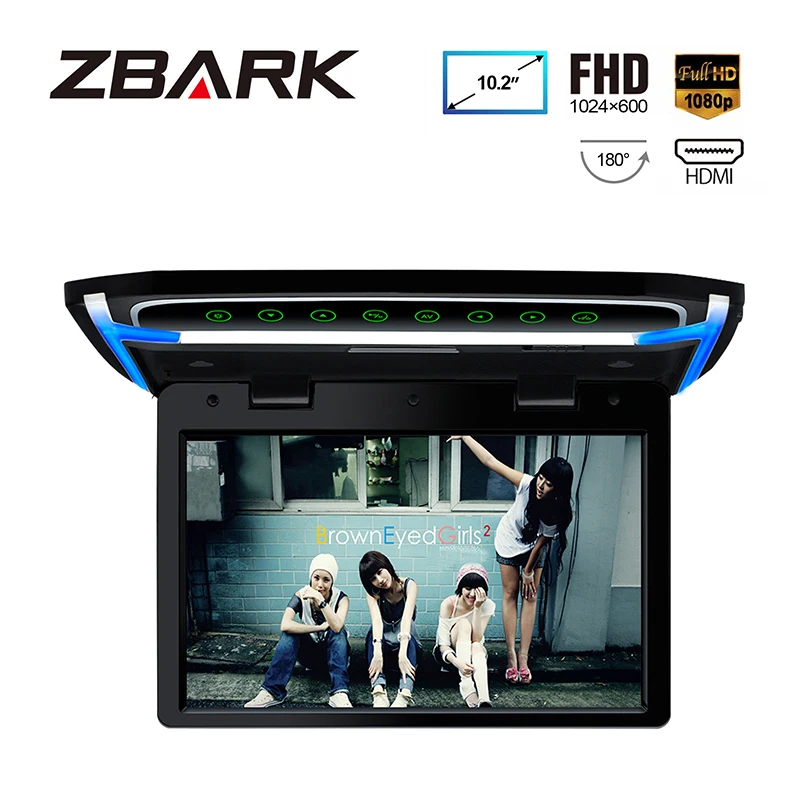 

10.2" Monitor 1080P Video HD Resolution Digital TFT Screen Wide Screen Ultra-thin Car Roof Mounted HDMI