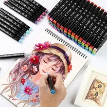 XYDDJYNL solo colores arte marcadores de doble cabeza de cepillo pluma pincel de 168 colores a base de Alcohol marcadores y plumas dibujar Manga dibujo arte suministros