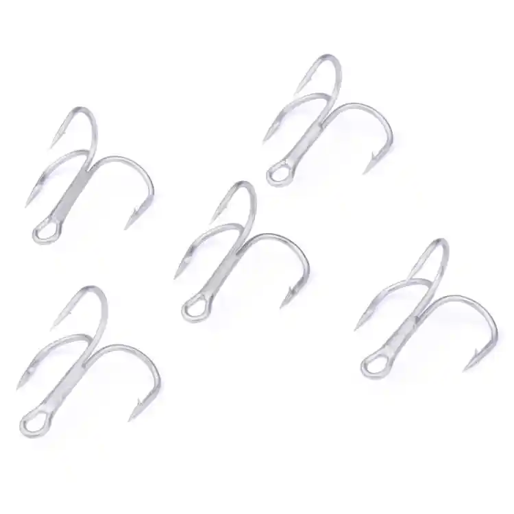 100pcs High Carbon Steel Fishing Hook Sharpened Treble Fishhooks 3//0-1//0# 2-14#