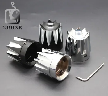 

2PCS Black and chrome plating Front Axle Nut Cover Cap For Harley Softail Dyna V-Rod Touring Trike With LOGO