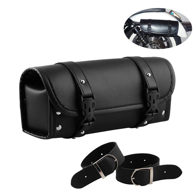 

Motocycle Universal tool bag For Harley Yamaha Honda Kawasaki Suzuki Side box Handlebar Fork Sissy Bar Tool Pouch PU Leather