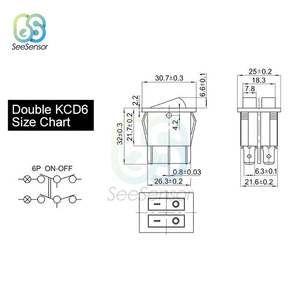 KCD6 кулисный переключатель выключатель питания лодки 15A 250 В 20A 125 в ВКЛ ВЫКЛ 2