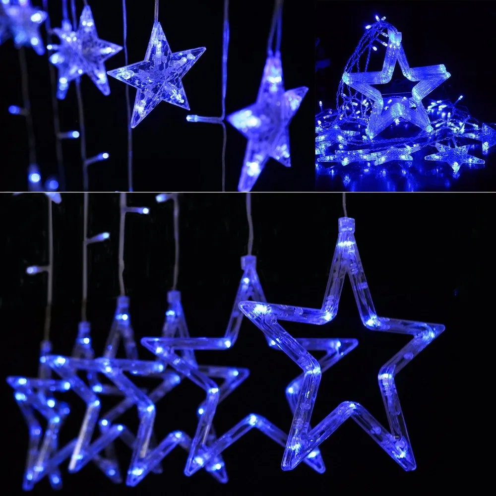 

Christmas LED String Light AC220V EU Romantic Fairy Star Curtain LED String Light For Party Wedding Holiday Decoration