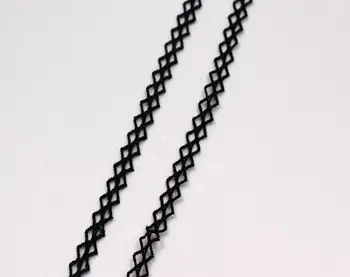 

15 Yard Width 0.4" Black Hollow Diamond Wave Shape Lace Cotton Fabric Trim For DIY Bridal wedding Doll Cap More Colors