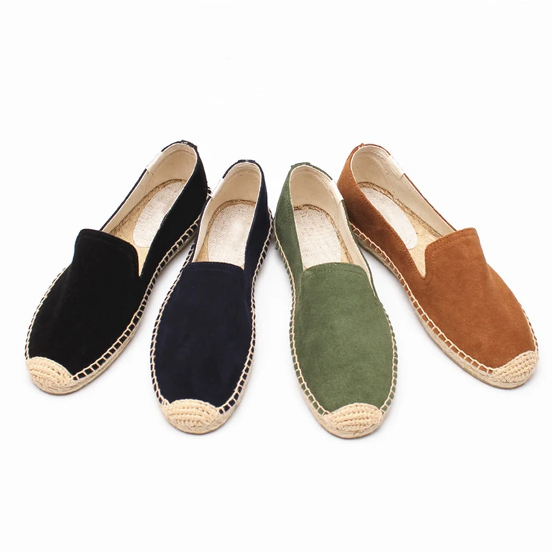

2017 Genuine Leather shoes women flat sole casual shoes cattle suede women flat espadrilles