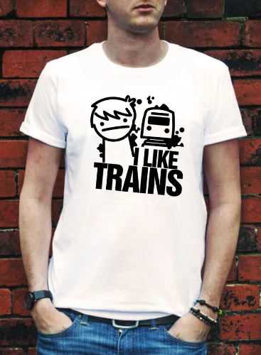 Футболка с надписью I LIKE TRAINS TRAIN ASDFMOVIE ASDF футболка забавным логотипом и принтом рок
