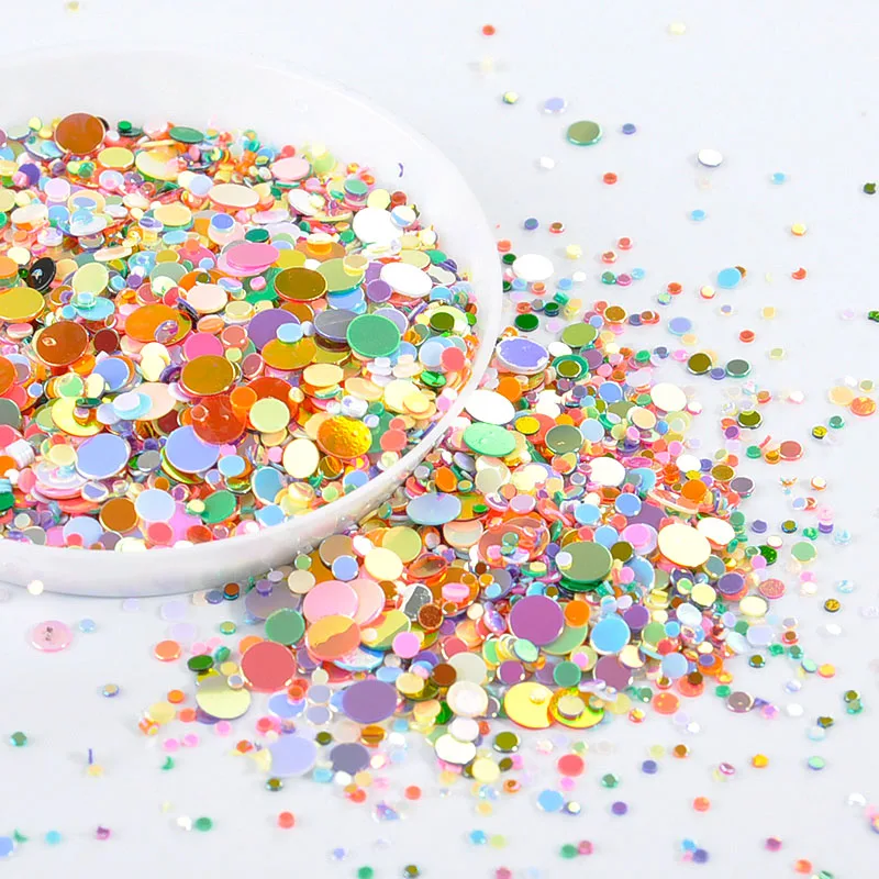 

2000PCS/BAG Mix Colors 1-4mm PVC Flat Dot Shape Sequins For Nails Art Garmaent Bags Shoes DIY Making Eco-Friendly Accessories