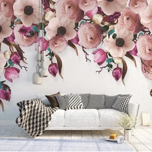Beibehang пользовательские шелковой ткани обои американский ручной росписью розы ротанга современный фон papel де parede 3d обои
