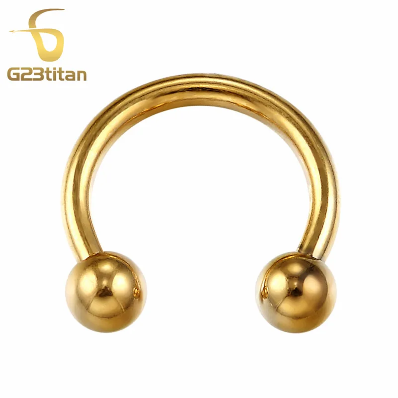 

G23titan Generic Plugs Tunnels Piercing Jewelry 16G G23 Titanium Circular Barbells for Ear Helix Conch Lobe SGS Certification