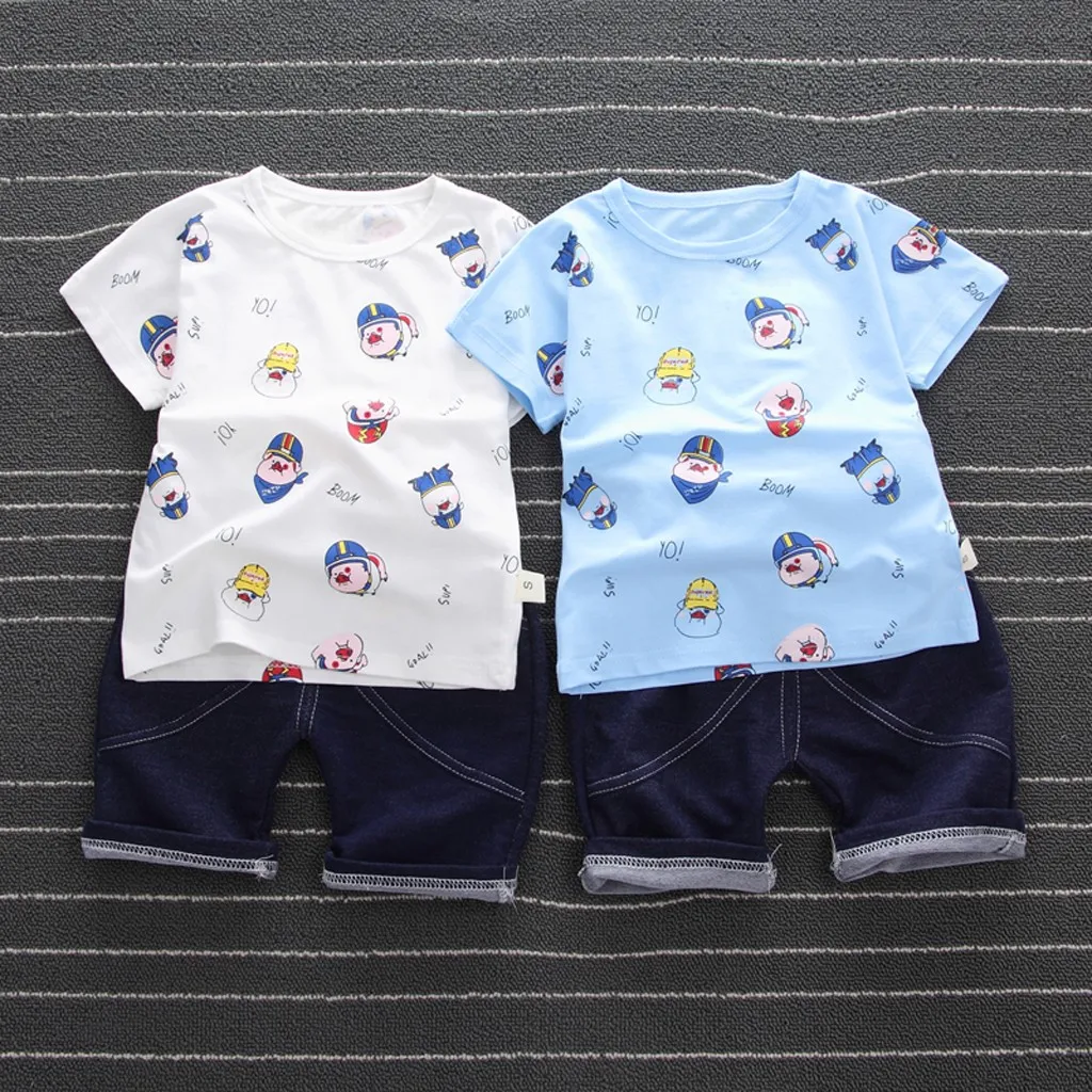 

Toddler Baby Girls Boys Pig Print T-shirt Tops Shorts Pants Outfits Clothes Set summer suits for boys Clothing Set Summer Infant