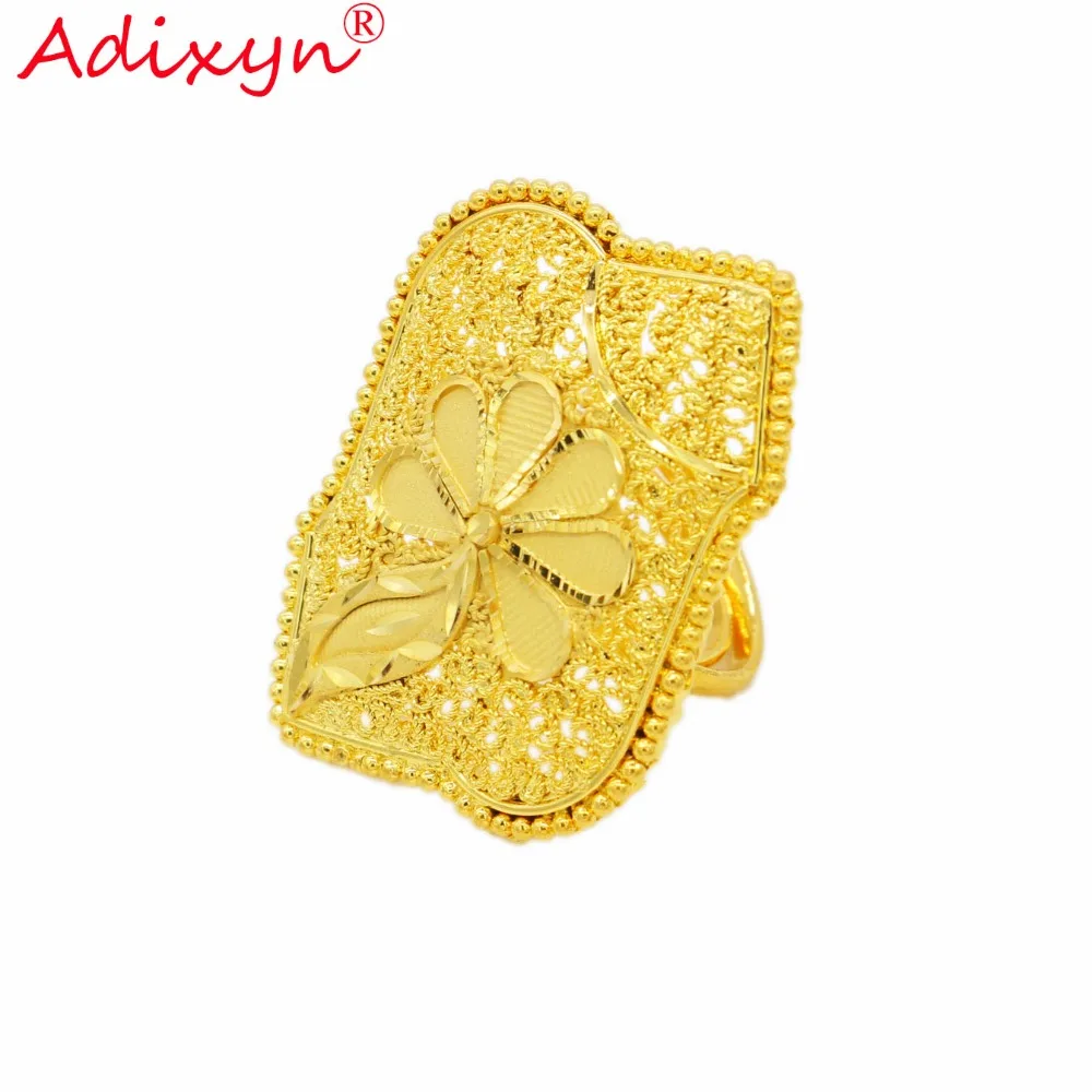 Adixyn India Plus широкое кольцо для женщин/девочек подростков золотой цвет модные