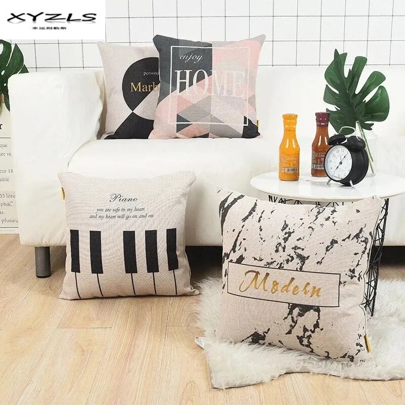 

XYZLS 2018 Decorative Cushion Cover Geometric Printed Cotton Linen Pillow Cover for Home Car cojines decorativos para sofa
