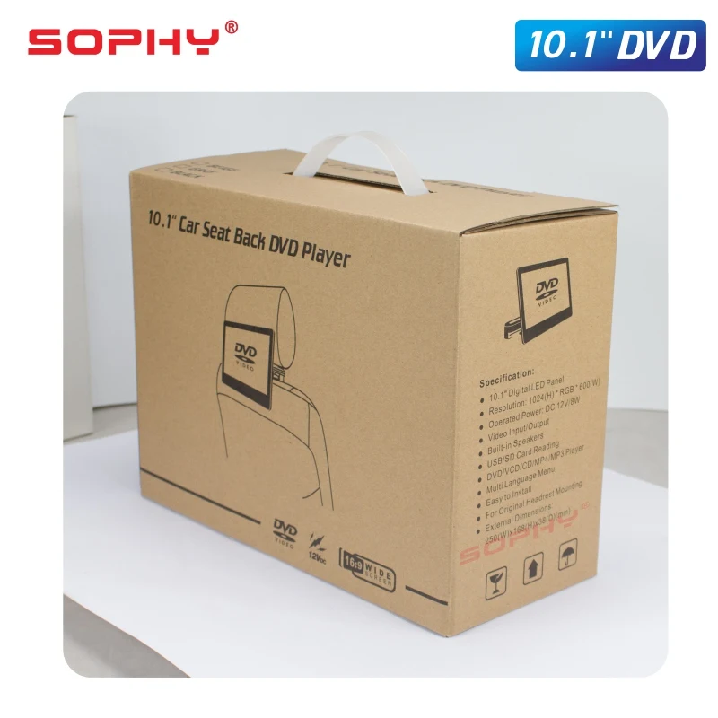  New 10.1 inches Auto Car Rear Seat Mounted DVD Player Monitor MP4 MP5 Video Player DVD-9/VCD//USB/S