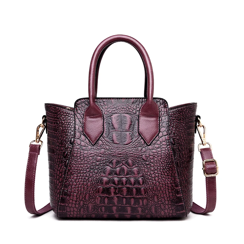 Us 26 93 41 Off 2019 New Vintage Crocodile Pattern Crossbody Bags For Women Genuine Leather Handbags Alligator Tote Shoulder Bag In
