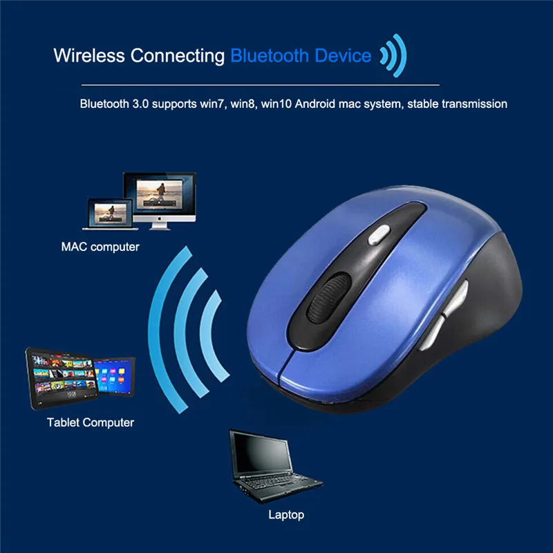 

3 Colors Slim Bluetooth 3.0 Wireless Mouse for win7/win8/10 xp mac ipad Android Tablets Computer 800/1200/1600 Adjustable DPI