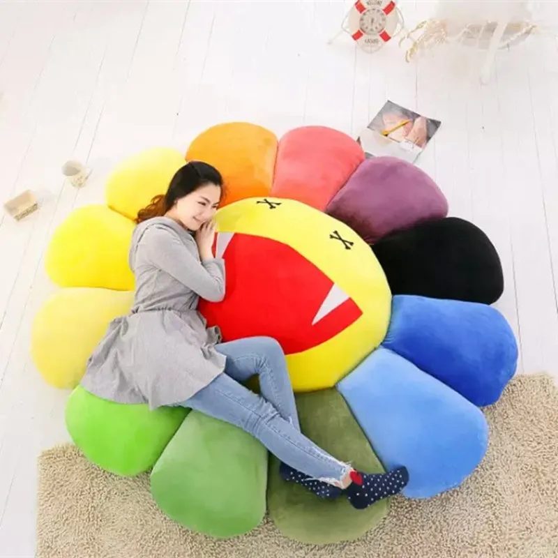 

200CM Home Decorations Expression Sunflowers Bean Bag KAWS OriginalFake Cartoon Collection Model G1256