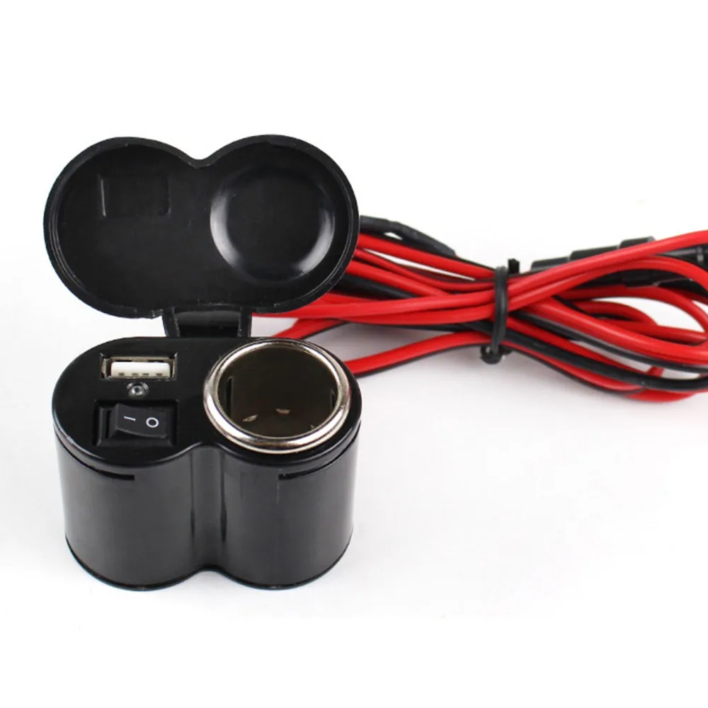 12 24V Cigarette Lighter Splitter For GPS DVR Charge USB Charger for