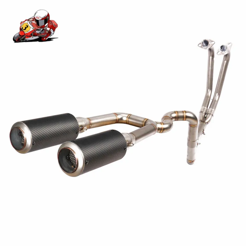 

R3 Motorcycle Full System Exhaust Escape Slip-on For Yamaha R25 YZF-R3 Modified Front Connection Link Pipe Carbon Fiber Muffler