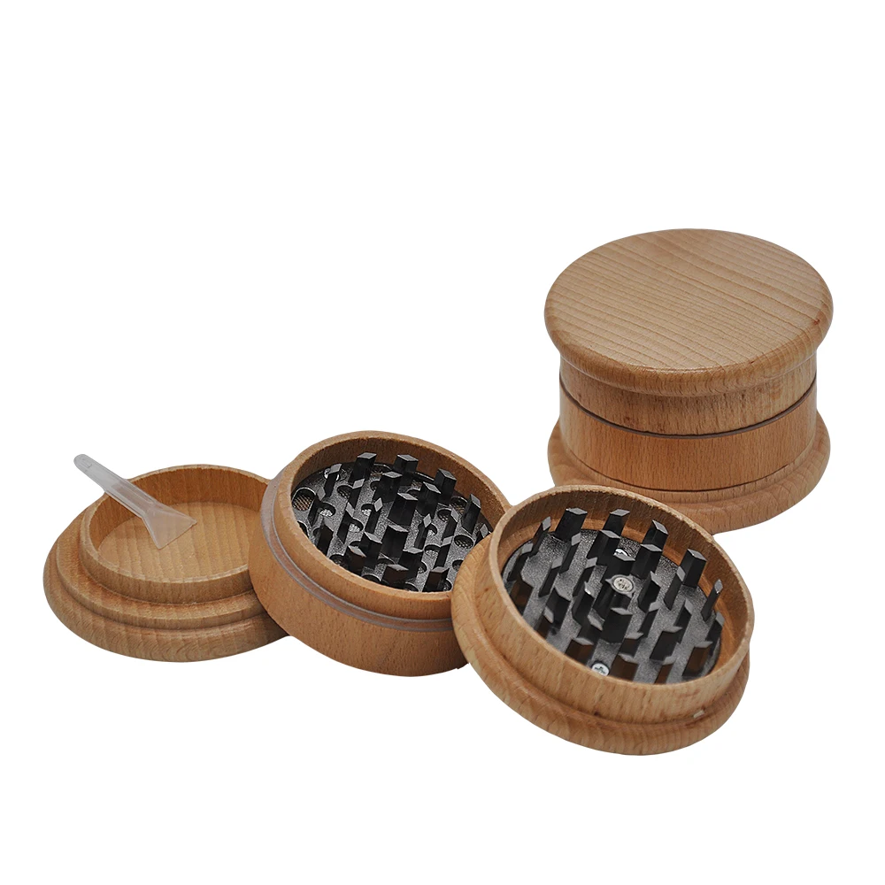 

HORNET Wooden Herb Grinder 63 MM 3 Layers Spice Herb Grinder With Metal Teeth Tobacco Hand Grinder Crusher