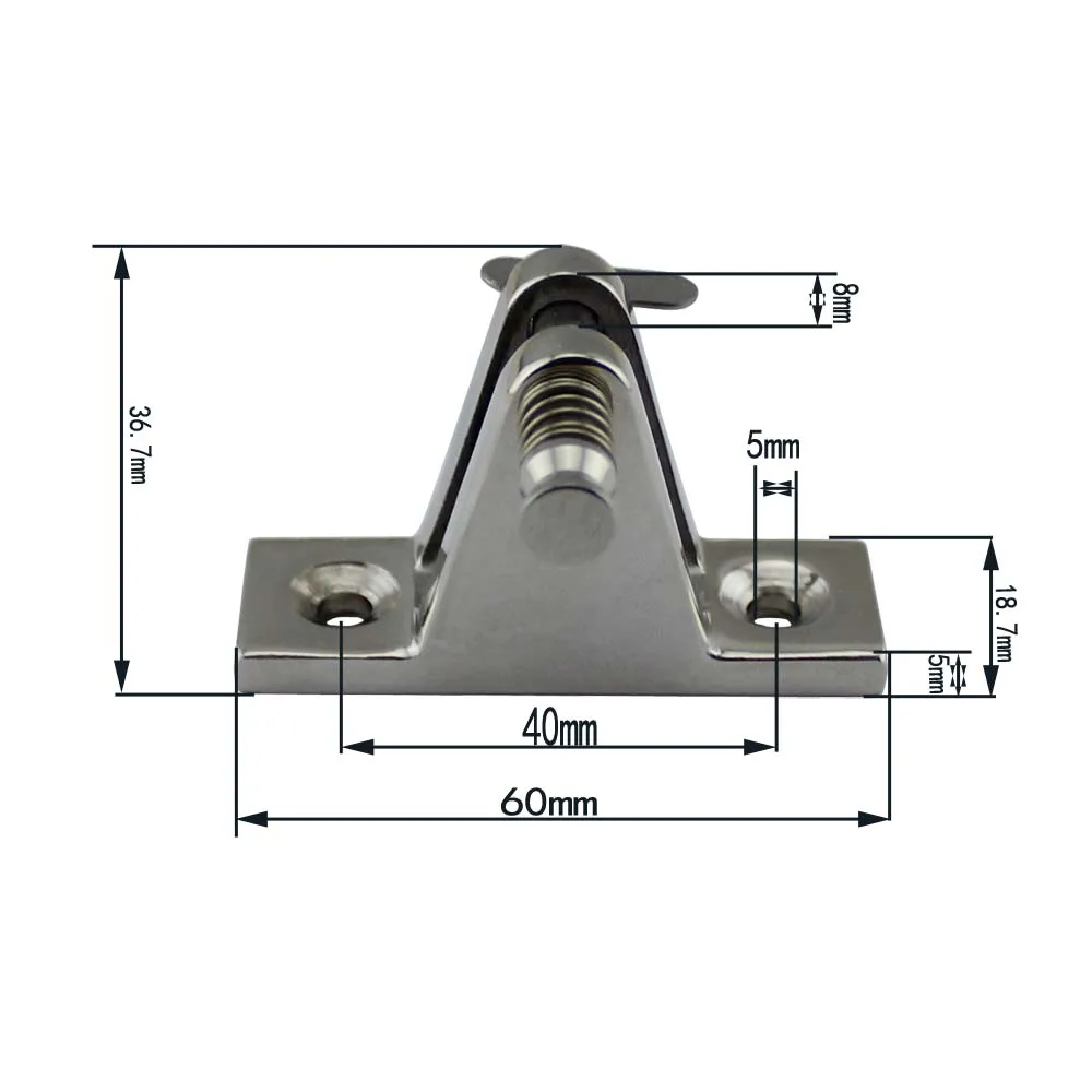 Stainless Marine Quick Release 90 Pin Hinge Boat Bimini Top Fitting Deck Hinge 2pcs 60*36.5*18.56mm isure marine 1 2pcs quick release deck hinge mount 316 stainless steel bimini top boat accessories