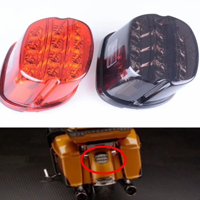 

Motorcycle LED Light Smoke Tail Light 12v License Plate Rear Lamp For Harley Dyna Super Wide Glide Low Rider Fat Bob