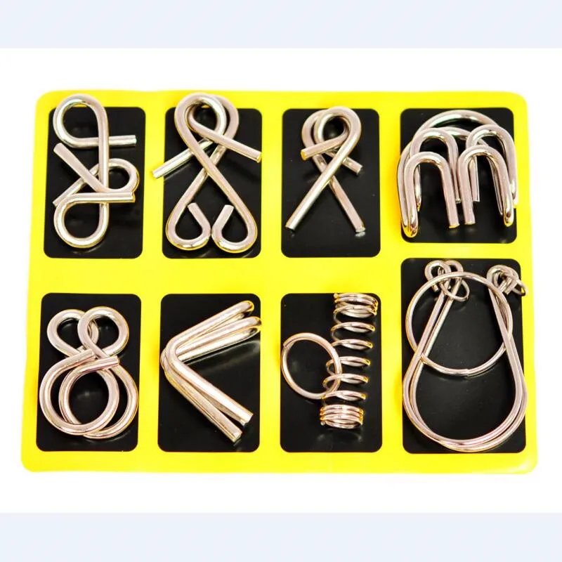 

8 Pcs/set Metal Ring Puzzle Magic Lock Jigsaw Puzzles Educational Toys for Children kids games Early Learning Puzzles Toys