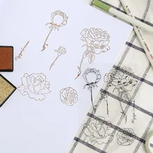 Romantic Vintage Rose Flower Clear Stamps Scrapbooking Diy Decoration Silicone Rubber Stamps Card Making Dairy Free