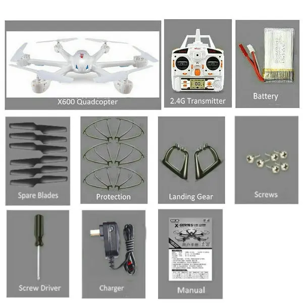 MJX X600 6-осевой Радиоуправляемый вертолет Квадрокоптер самолет Дрон может взять камеру - Цвет: Белый