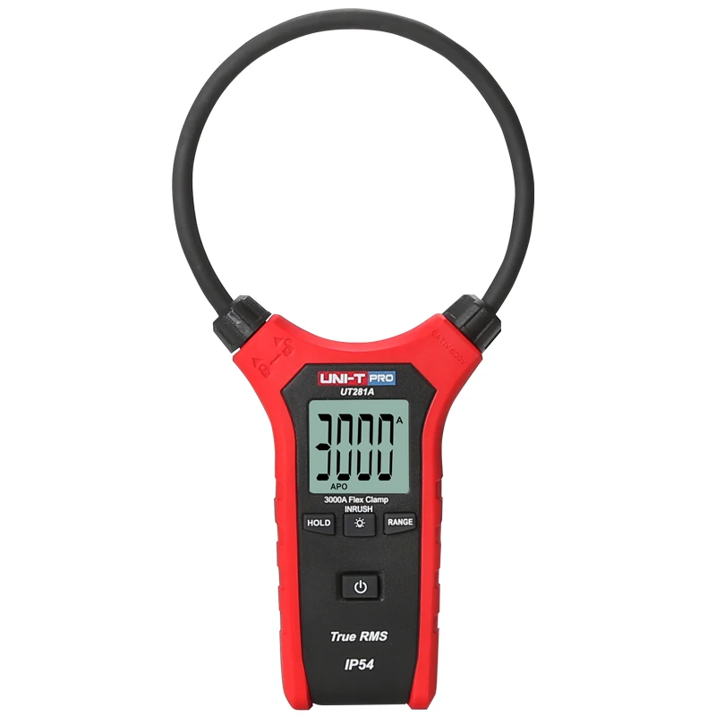 UNI-T UT281A/UT281C/UT281E True RMS Flex Clamp; 3000A AC True RMS Clamp Meter, дисплей низкого напряжения/цифровое удержание/подсветка