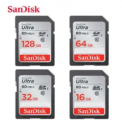 Оригинальный SanDisk SD карты 128 ГБ 64 ГБ 32 ГБ 16 ГБ Class 10 карт памяти C10 80 МБ/с. SDHC SDXC карт SD карты уш-1 для Камера