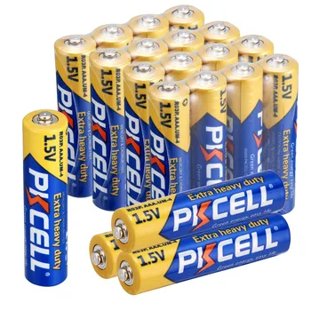 

PKCELL 20 Pieces 1.5V R03P UM4 Single Use Dry AAA Batteries