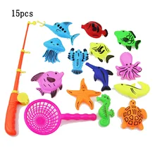 Новые детские развивающие игрушки 15 шт. комплект Магнитная рыбалка игрушка игры дети 3D РЫБЫ Детские игрушки для ванной Открытый Fun подарков дропшиппинг 025